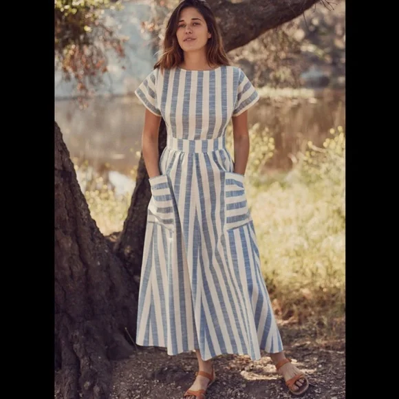 NWT Christy Dawn The Jane Dress In Pink Harvest Stripe Size XL - Picture 2 of 16